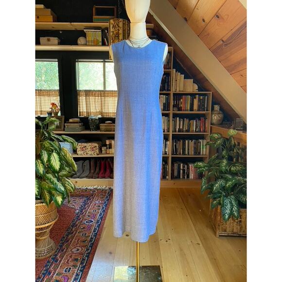 Blue Linen Dress Vintage - Picture 3 of 10